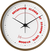 Reception closes at 22:00 and reopens at 07:00